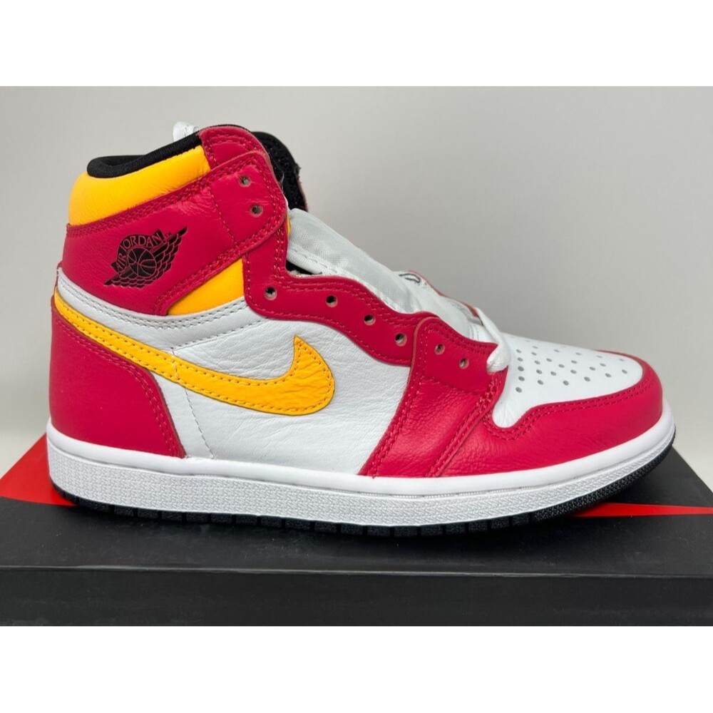 Size 5 - Air Jordan 1 Retro High OG Light Fusion Red Shoes 555088-603 - Picture 2 of 7